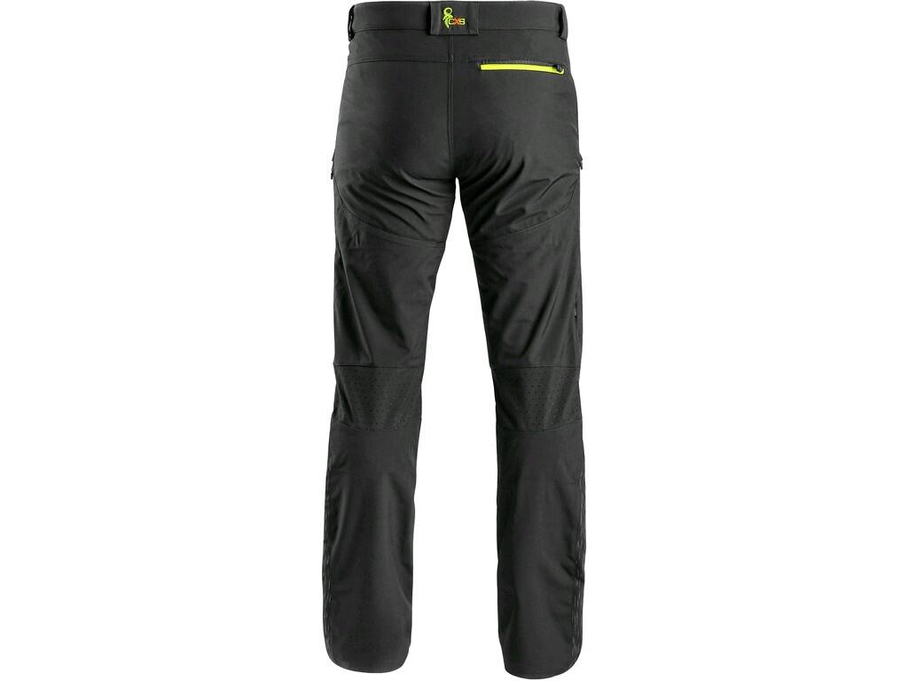 Kalhoty CXS AKRON, pánské, softshell, černé s HV žluto/oranžovými doplňky, vel. 56